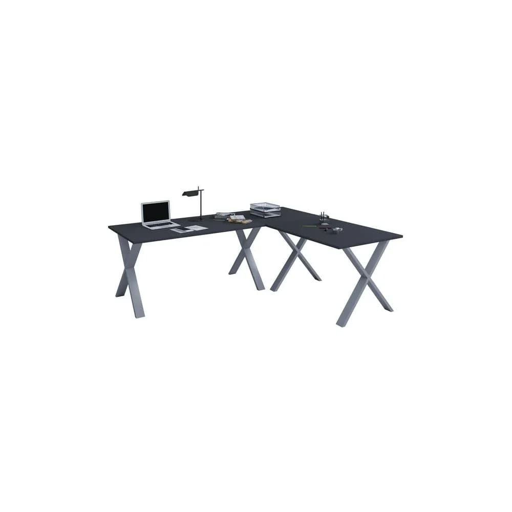 VCM VCM Holz Schreibtisch Eckschreibtisch schlicht 160x130 L Form links oder rechts Arbeitstisch Platte 50 cm tief Computertisch Büromöbel - Lona X