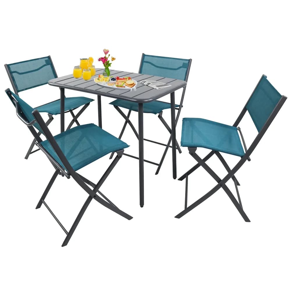 Gartentischgruppe Sumila 5-tlg. Blau/Schwarz