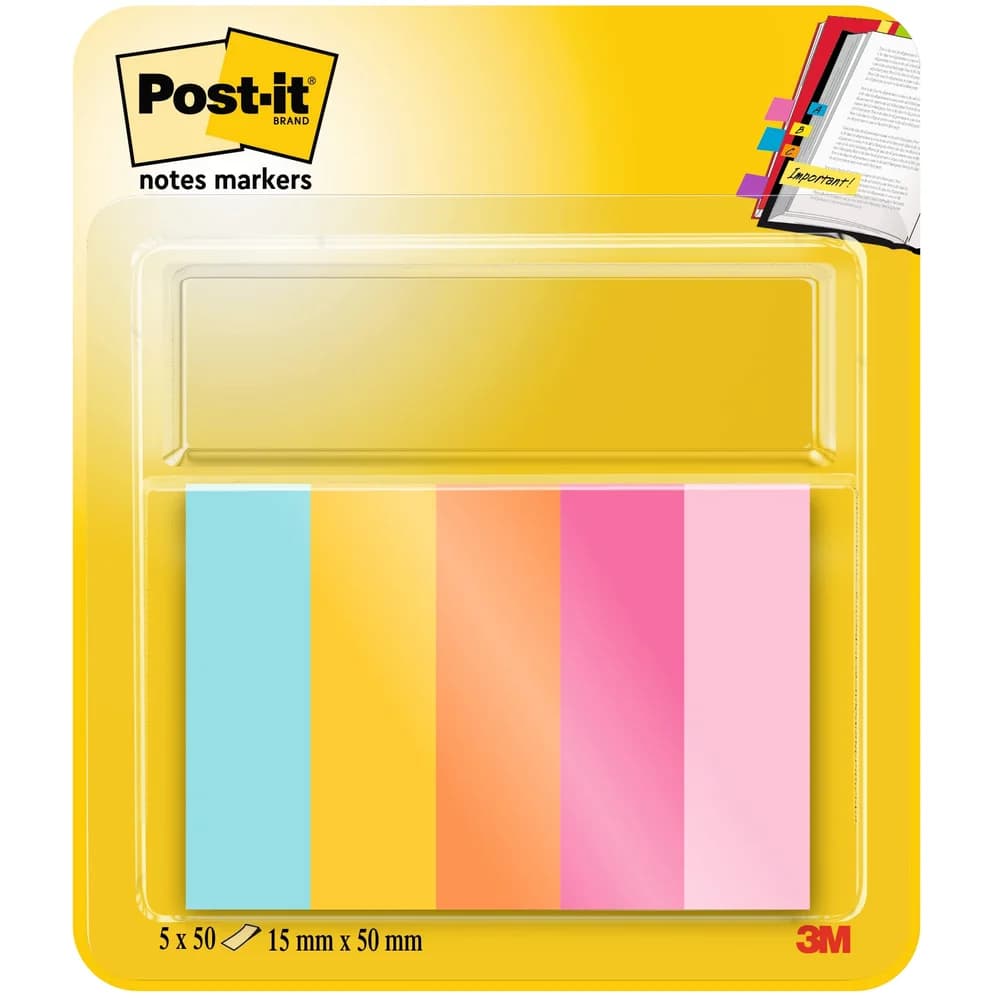Post-it Haftstreifen Page Marker 670-5-BEA sortiert 5x50Bl./Pack.