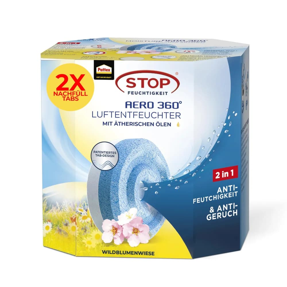 Pattex Luftentfeuchter Nachfüll Tabs Aero 360 2x450g Meadow