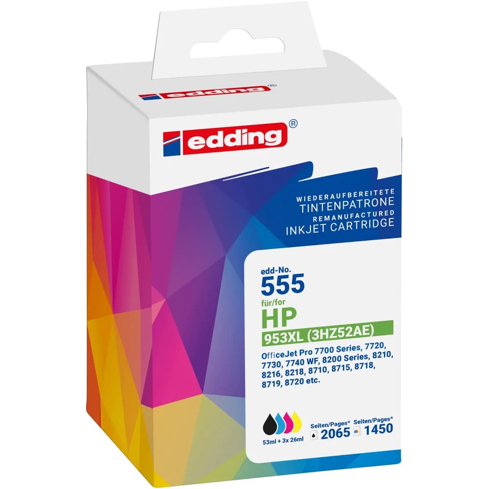 Edding Tintenpatronen-Set ersetzt HP »953XL BK/C/M/Y« schwarz
