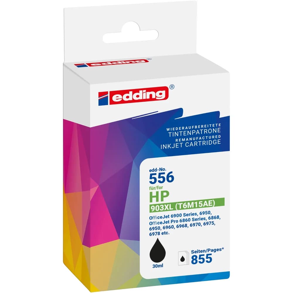 edding schwarz Druckerpatrone kompatibel zu HP 903XL (T6M15AE) Tintenpatrone