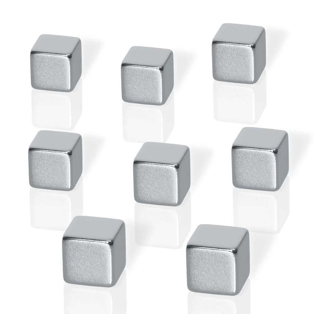 Sigel Neodym-Magnet Würfel silber 10x10x10 mm 8 Stück