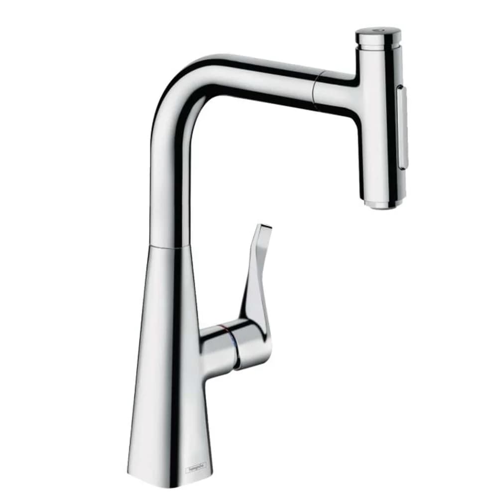 hansgrohe Metris Select Küchenarmatur 73817000 mit Ausziehbrause, 2jet, sBox, chrom