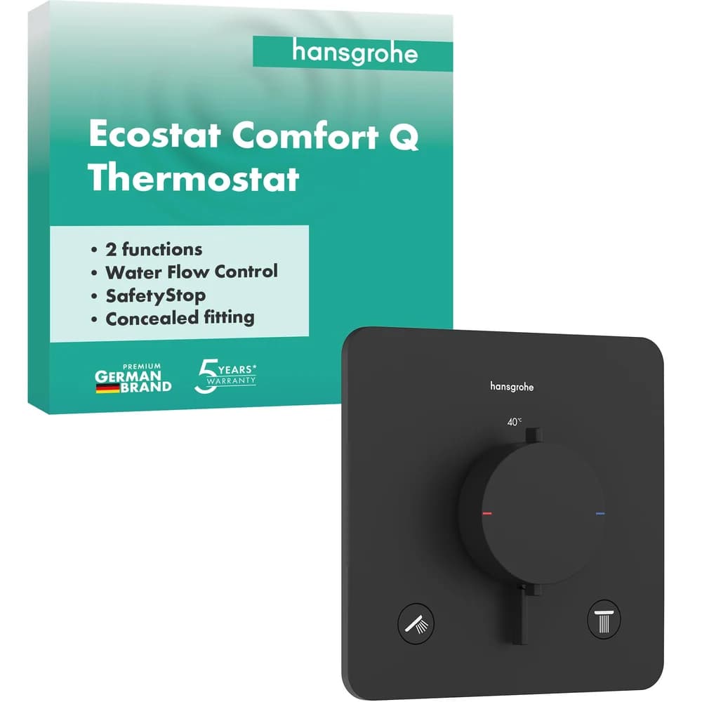 hansgrohe Thermostat Ecostat Comfort Q UP, f 2 Verbr., 24 l/min, schwarz matt