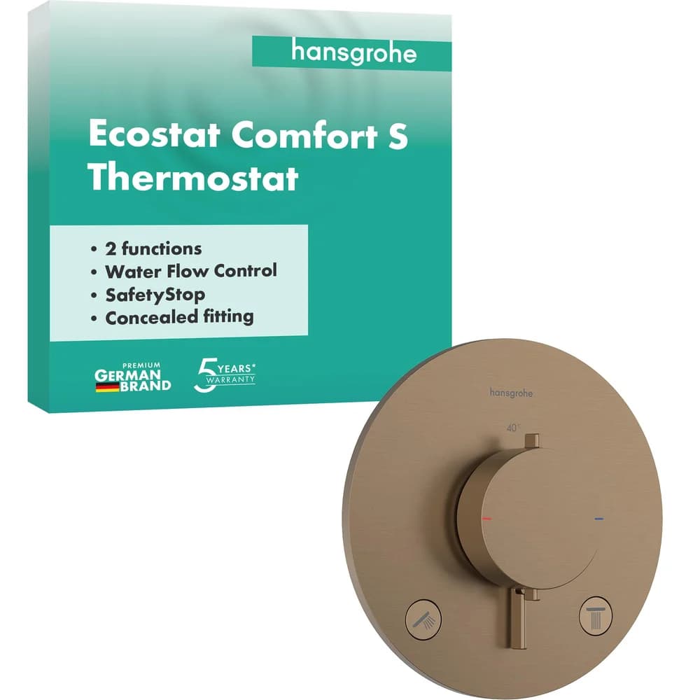 hansgrohe Thermostat Ecostat Comfort S UP, f 2 Verbr., 24 l/min, brushed bronze