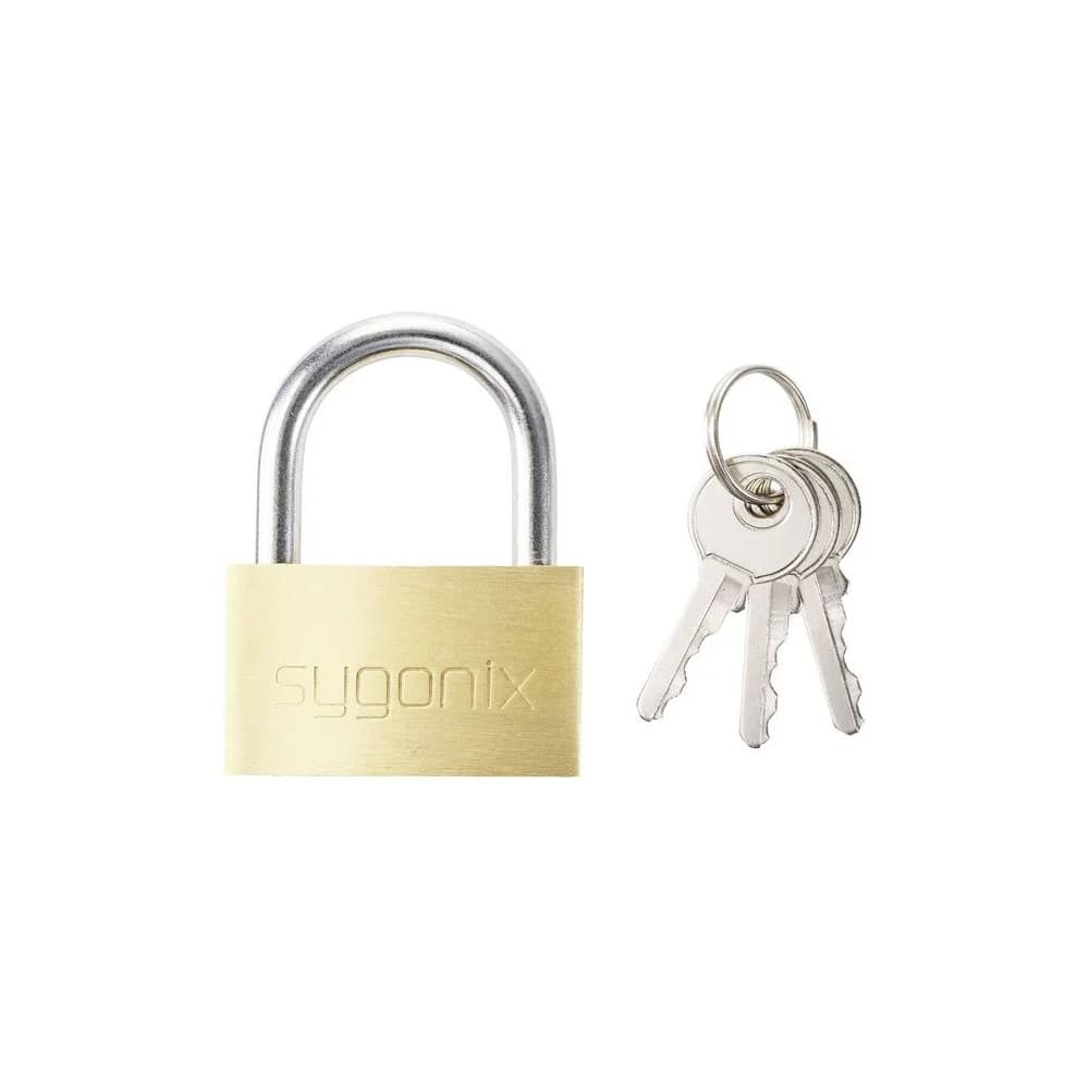 Sygonix SY-5045284 Vorhängeschloss 39.8 mm verschieden schließend Goldgelb Schlüsselschloss