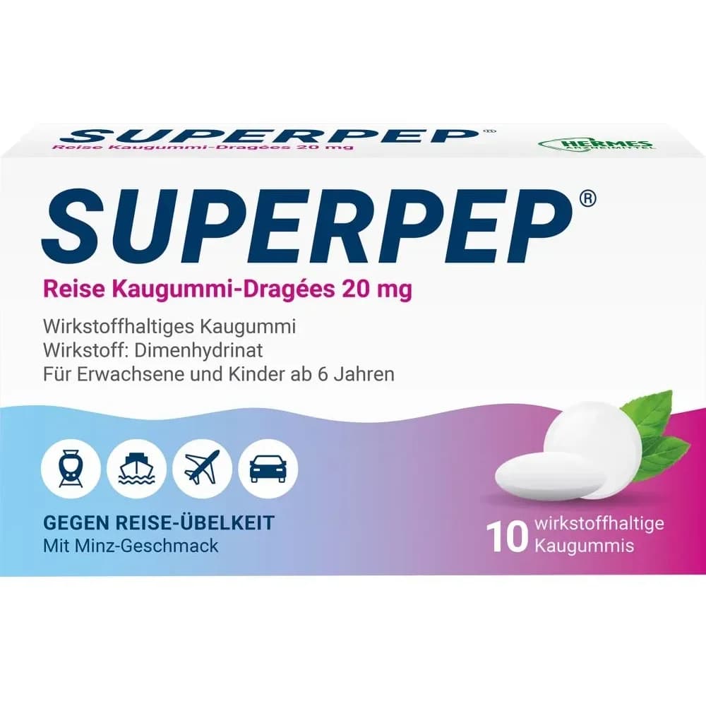 Superpep Reise Kaugummi-Dragees 20 mg
