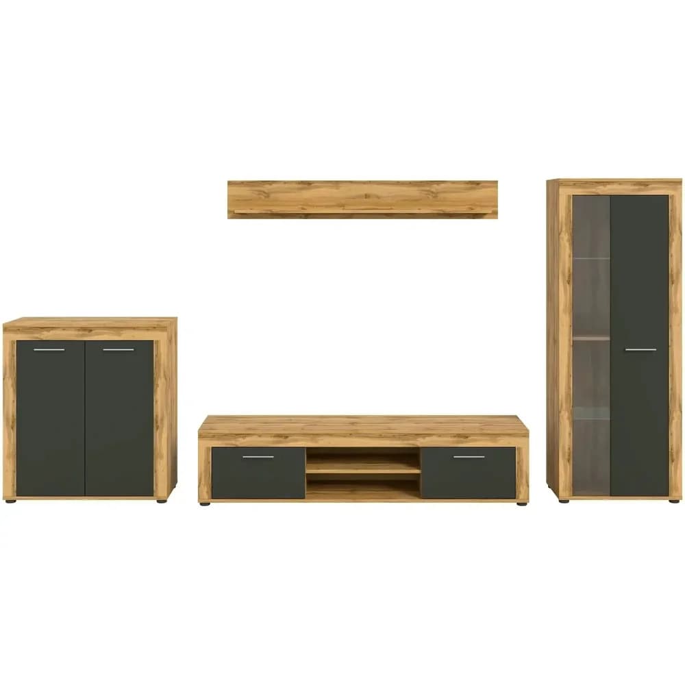 Ebuy24 Jam Regal J6 System grau, Eiche Dekor.