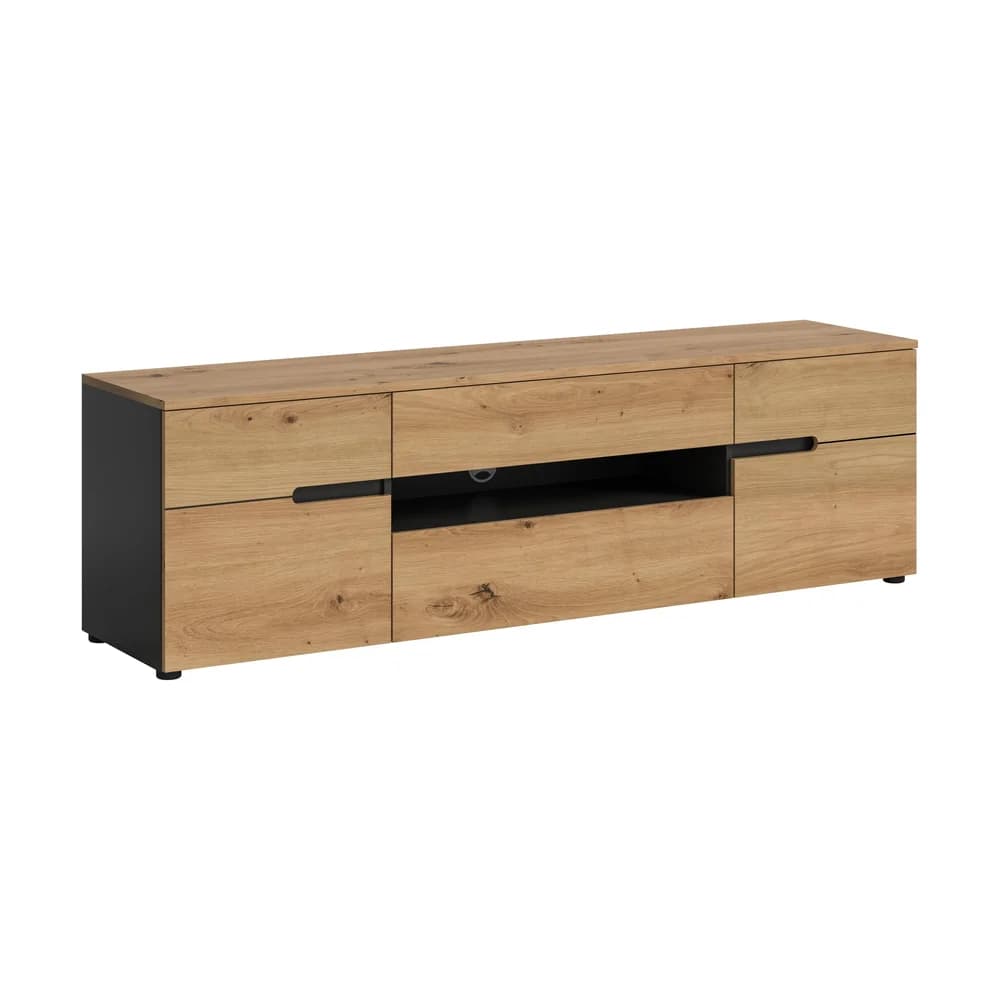 Lowboard , grau , Maße (cm): B: 184 H: 55