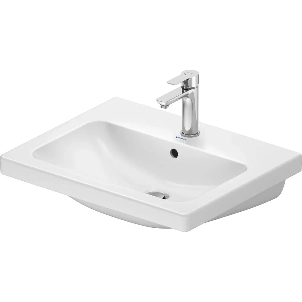 Duravit Waschtisch D-Code 60x48cm, m Hahnloch, mit Überlauf, weiß