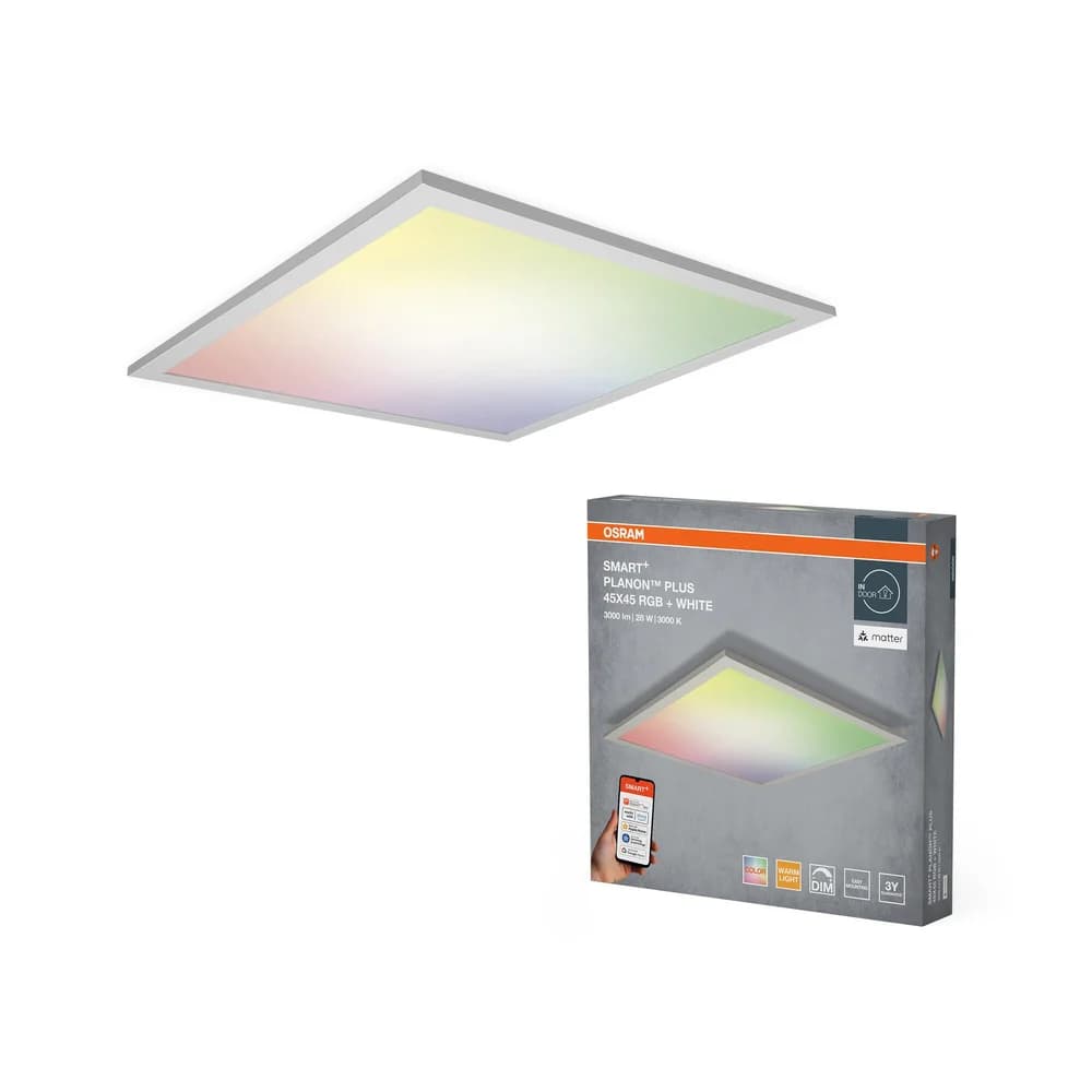 Osram SMART+ Matter Planon Plus Aufbau Panel RGB Multicolor und Warmweiß 450x450mm