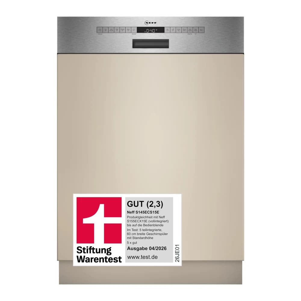 NEFF teilintegrierbarer Geschirrspüler N50 S145ECS15E, 14 Maßgedecke