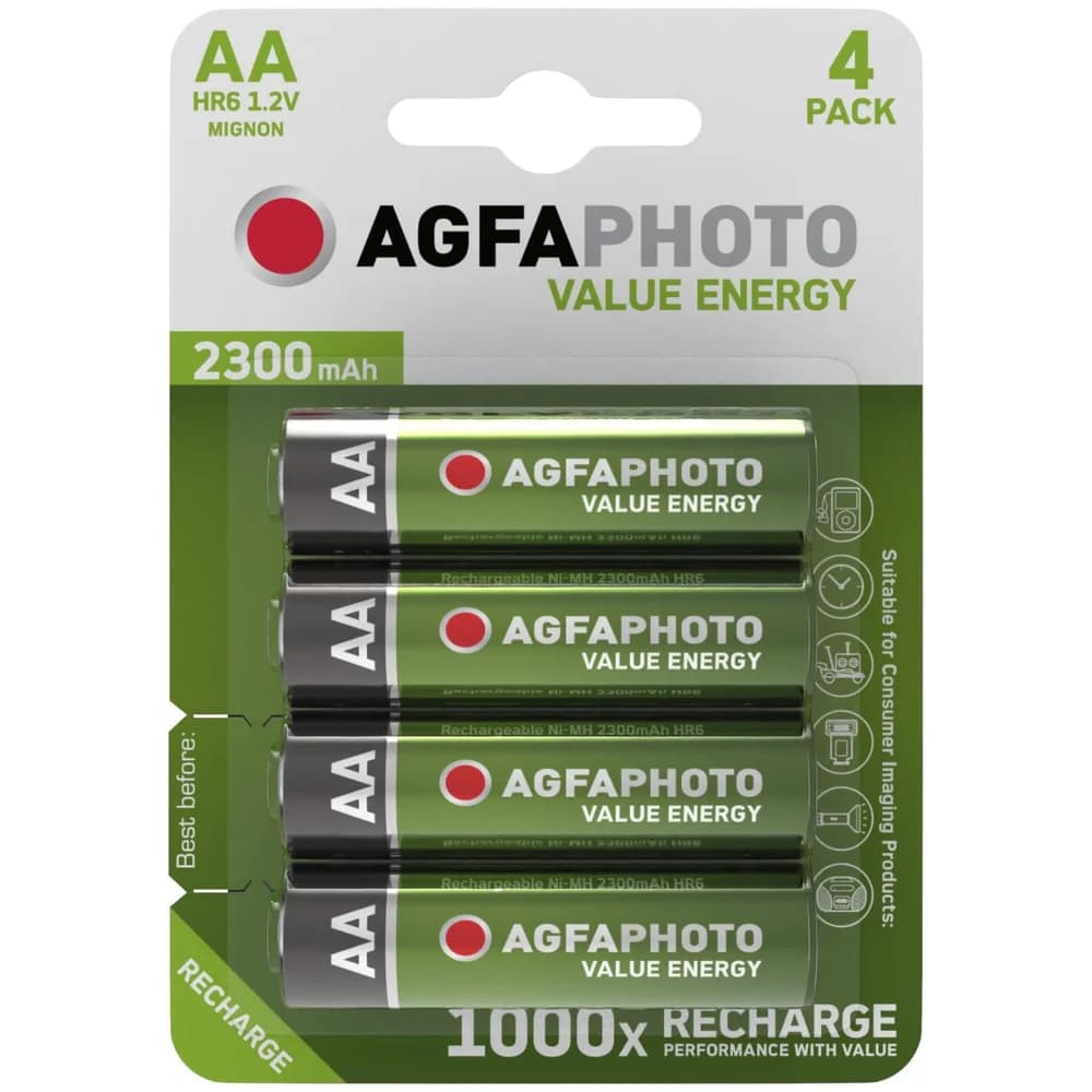 AgfaPhoto AgfaPhoto HR06 Mignon (AA)-Akku NiMH 2300 mAh 1.2 V 4 St. Batterie