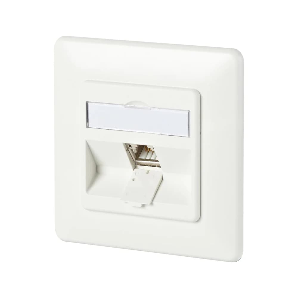 METZ CONNECT C6Amodul 1 Port 180°M UP-Dose, reinweiß RAL9010