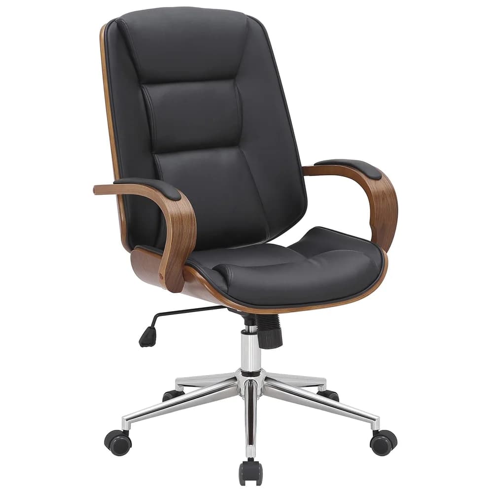 CLP Bürostuhl Yankton Kunstleder HBT: 102x60x68 cm walnuss schwarz