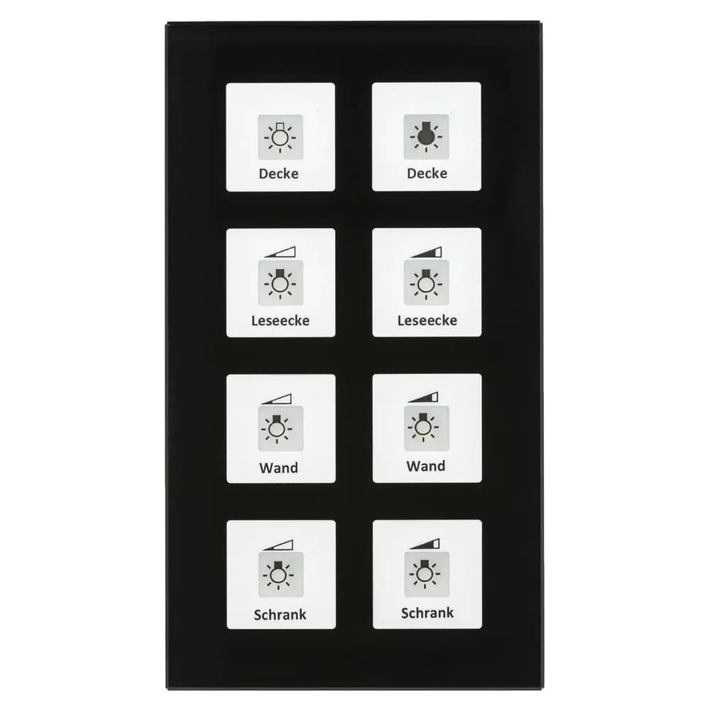 MDT Glastaster, Schalter + Taster, Schwarz