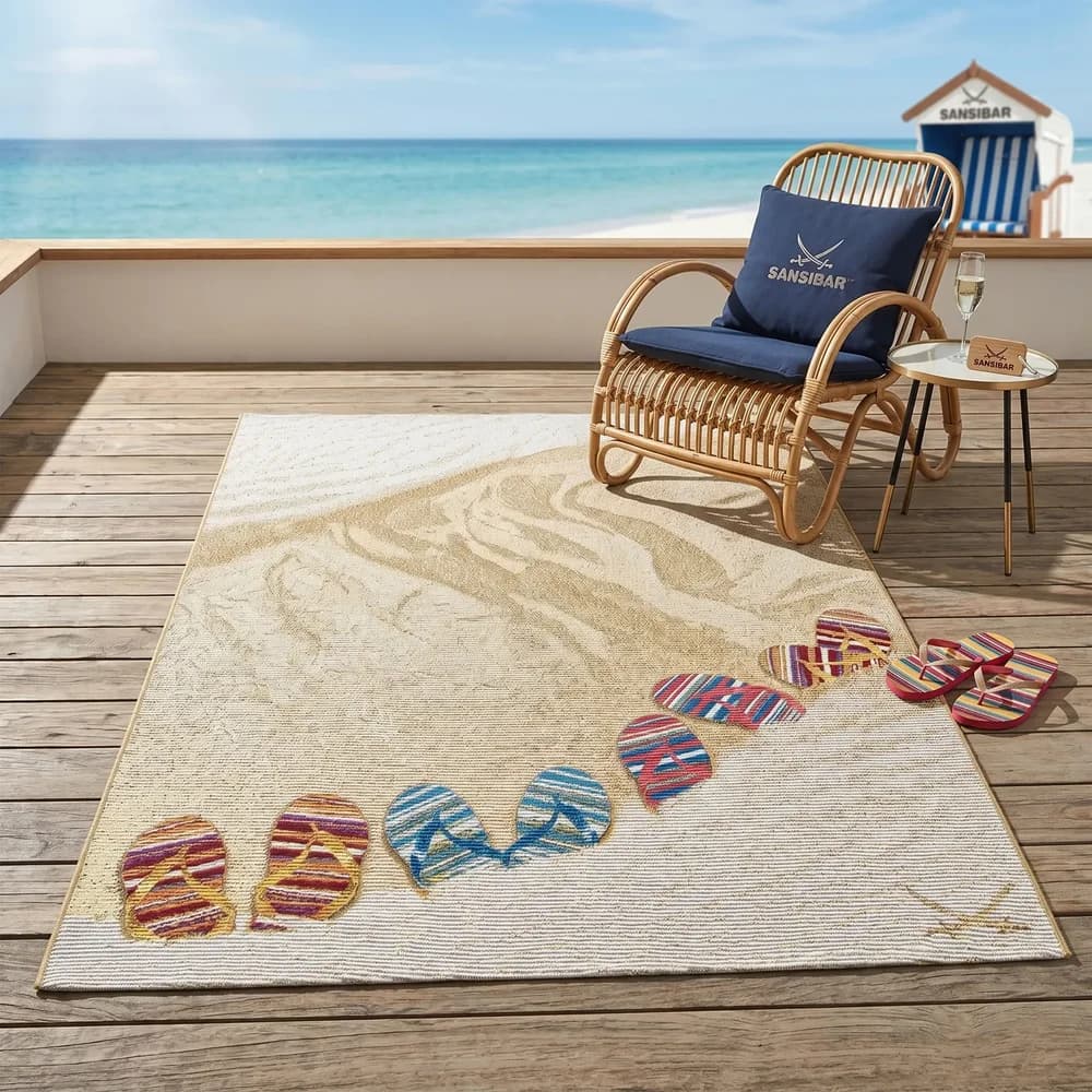 Sansibar In- & Outdoorteppich Rantum Beach SA-017 beige multi 160 x 230 cm