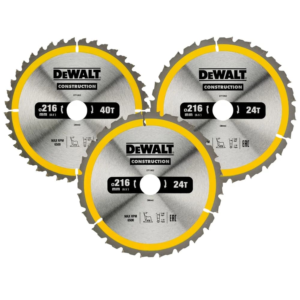 Dewalt Sägeblatt-Set Ø 216 3-teilig