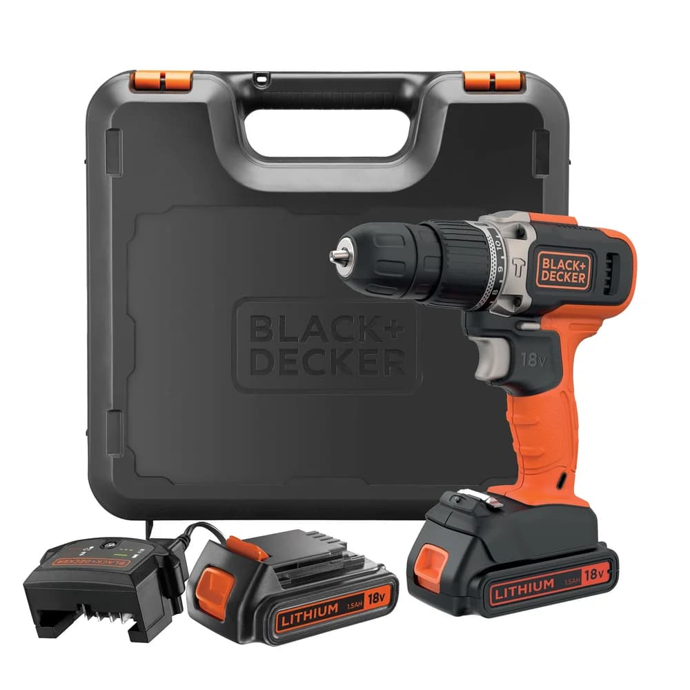 Black & Decker BCD003C2K-QW Bohrmaschine 1400 RPM Ohne Schlüssel Schwarz, Rot