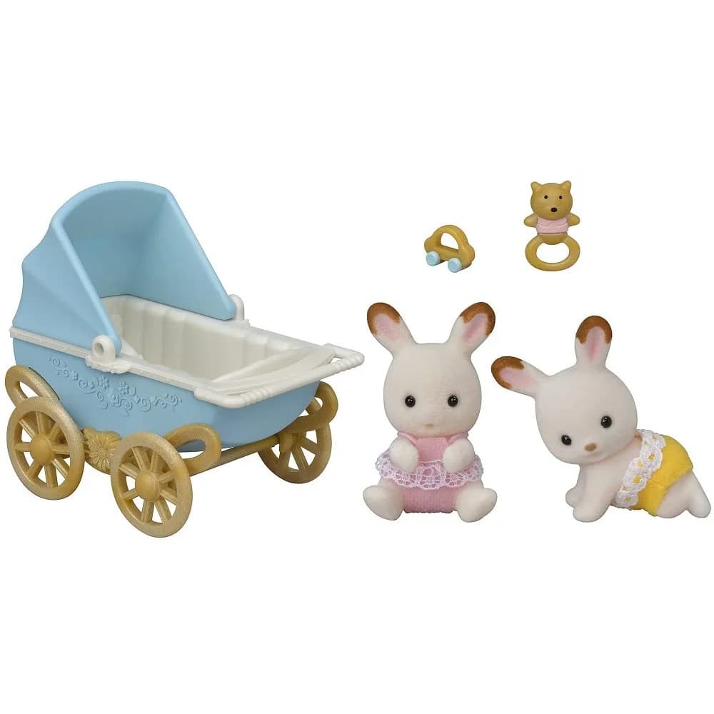 Sylvanian Families - Schokoladenhasen Zwillinge mit Kinderwagen