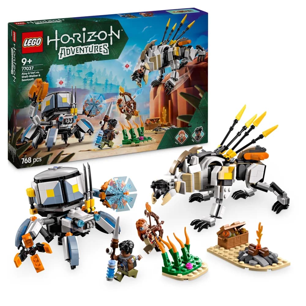 LEGO® Aloy und Varl vs. Panzerwanderer und Sägezahn