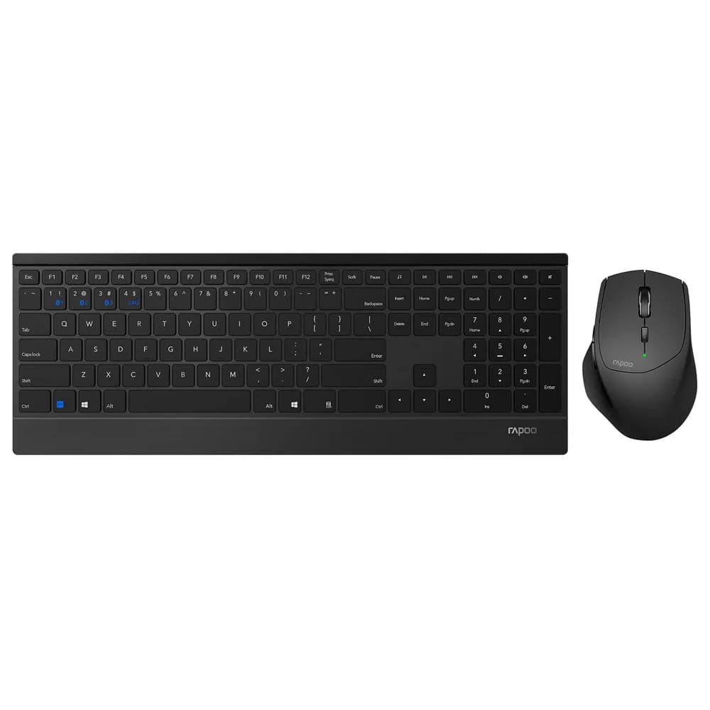 Rapoo 9500M (DE, Kabellos), Tastatur, Schwarz