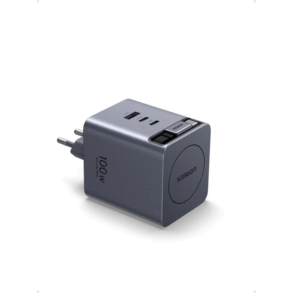 100 W GaN Schnellladegerät mit Ausziehkabel
