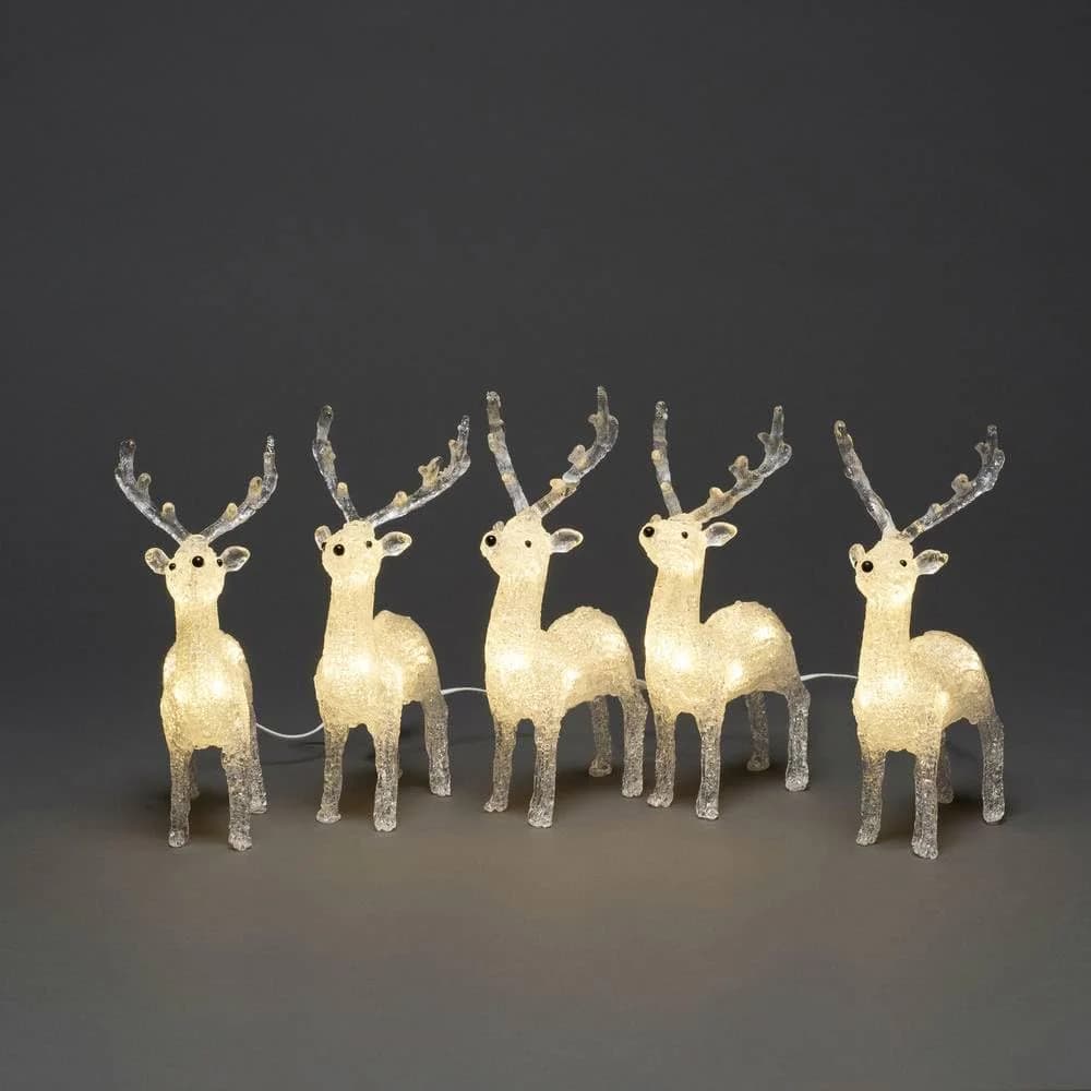 Konstsmide Weihnachtsbeleuchtung LED Acryl Rentier 5er-Set