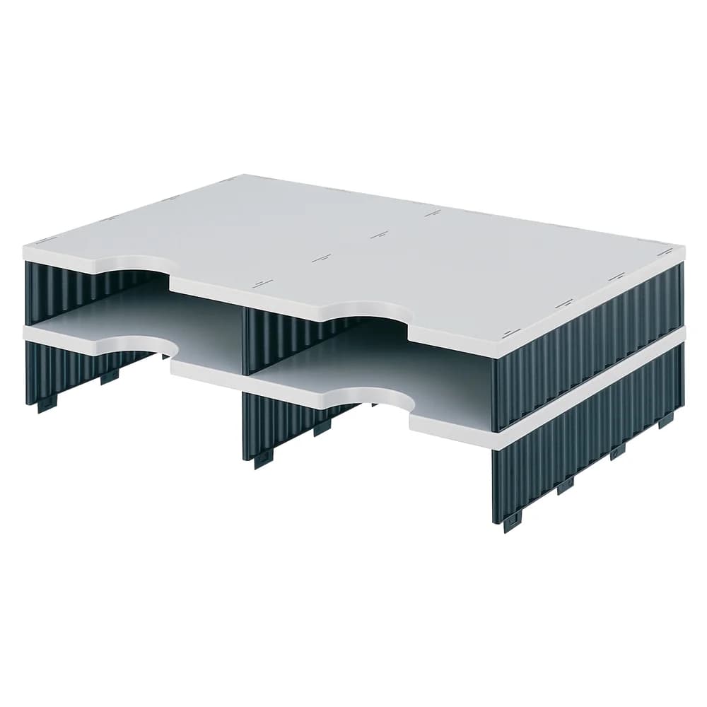 styro Sortierstation DIN C4 4-Fach grau/schwarz