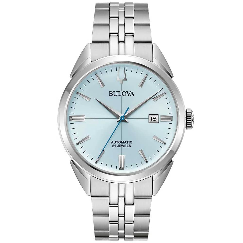 Bulova 96B423 Herren-Automatikuhr Sutton Stahl/Hellblau