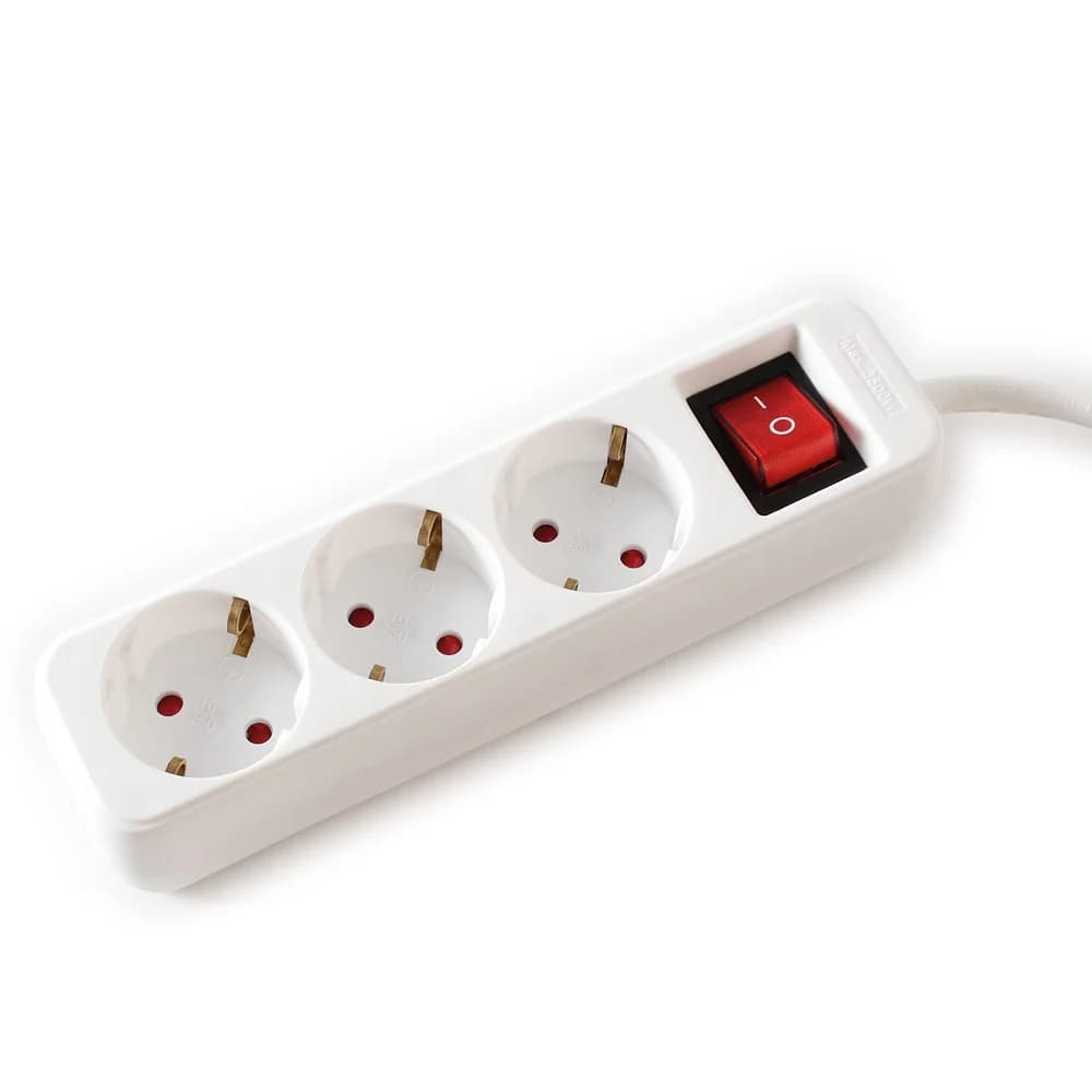 VALUE 3-fach Steckdosenleiste mit Schalter, weiß, 1,5 m