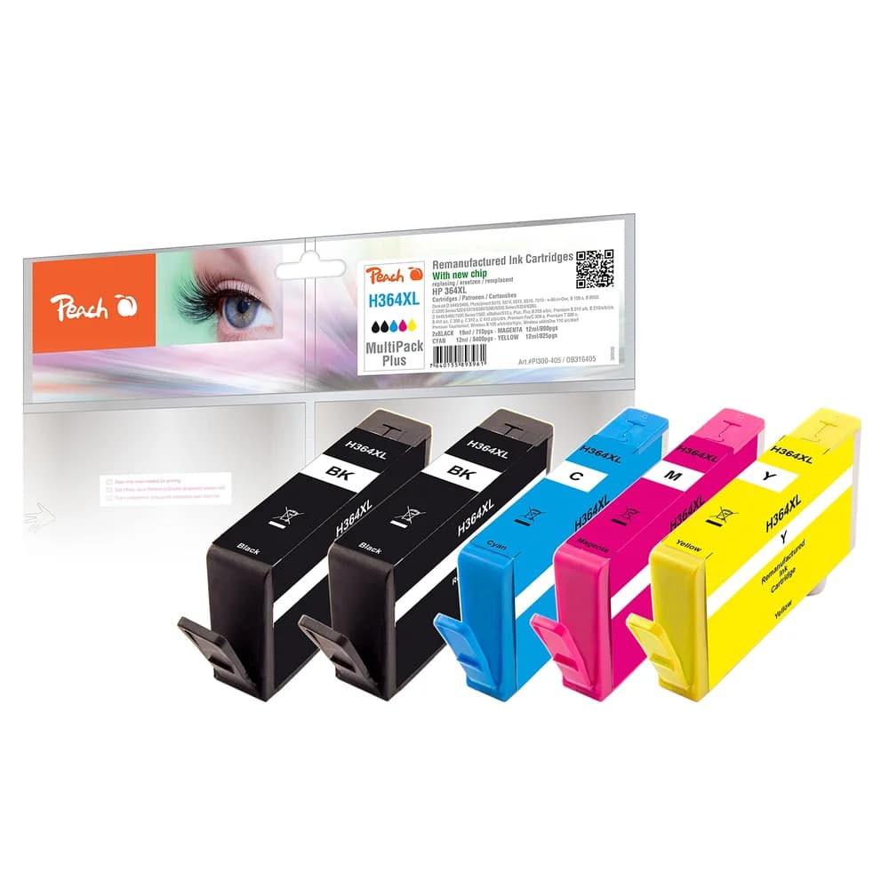 Peach H364XL 2xbk, c, m, y Spar Pack Plus Tintenpatronen