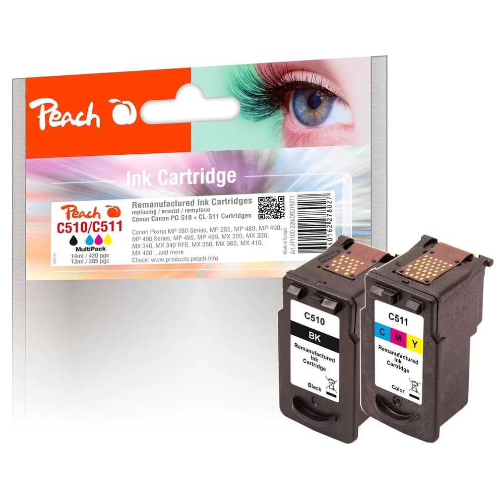 Peach PI100-220 Druckerpatrone Schwarz, Cyan, Magenta, Gelb