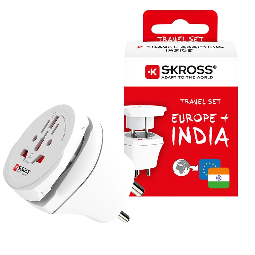 SKROSS Reiseadapter World & EU to India 1.500215-E Reiseadapter