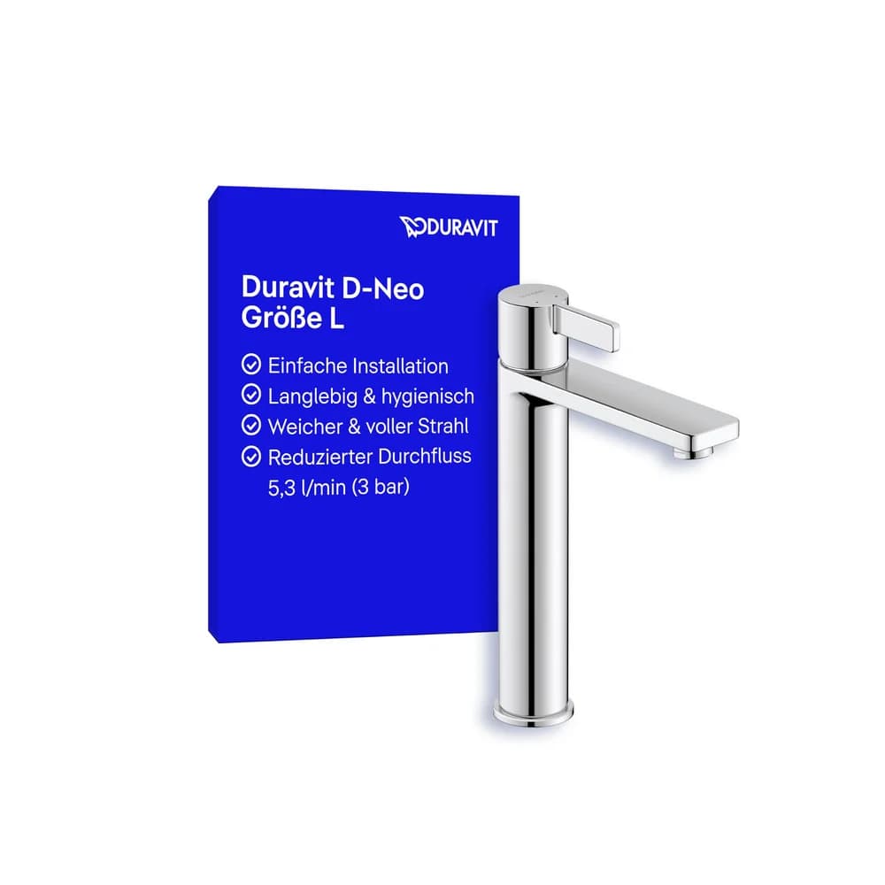 DURAVIT DE1030002010 D-Neo Einhebel-Waschtischmischer L - Silber