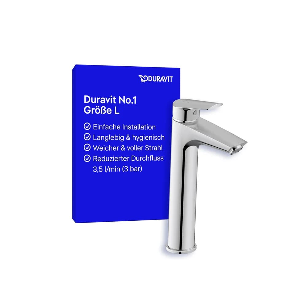 Duravit Badarmatur DURAVIT N.1 Einhebel Waschtischmischer L Mischbatterie ohne Zugstange