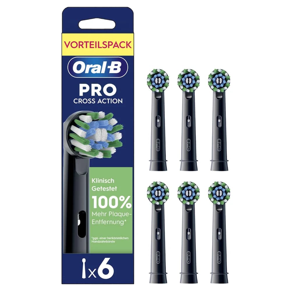 ORAL-B Aufsteckbürsten Pro CrossAction Schwarz 6er