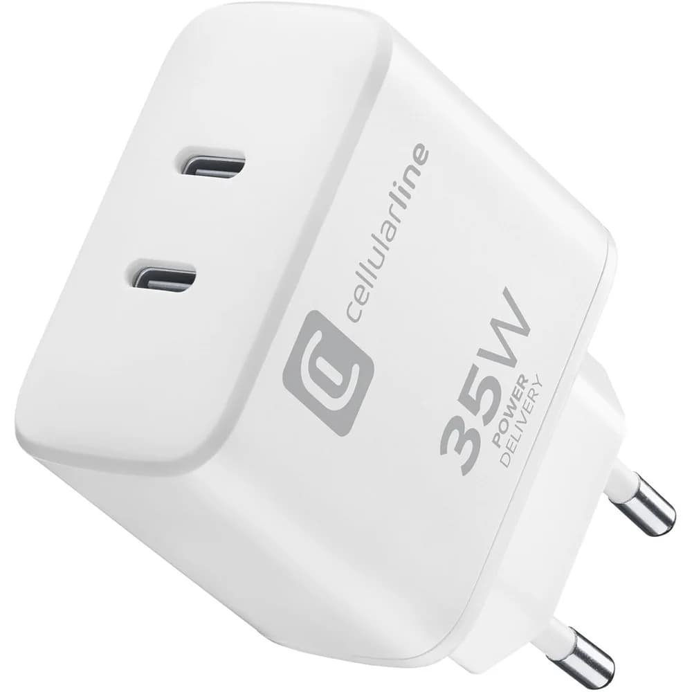 Cellularline Dual Port Charger 35W USB-C White