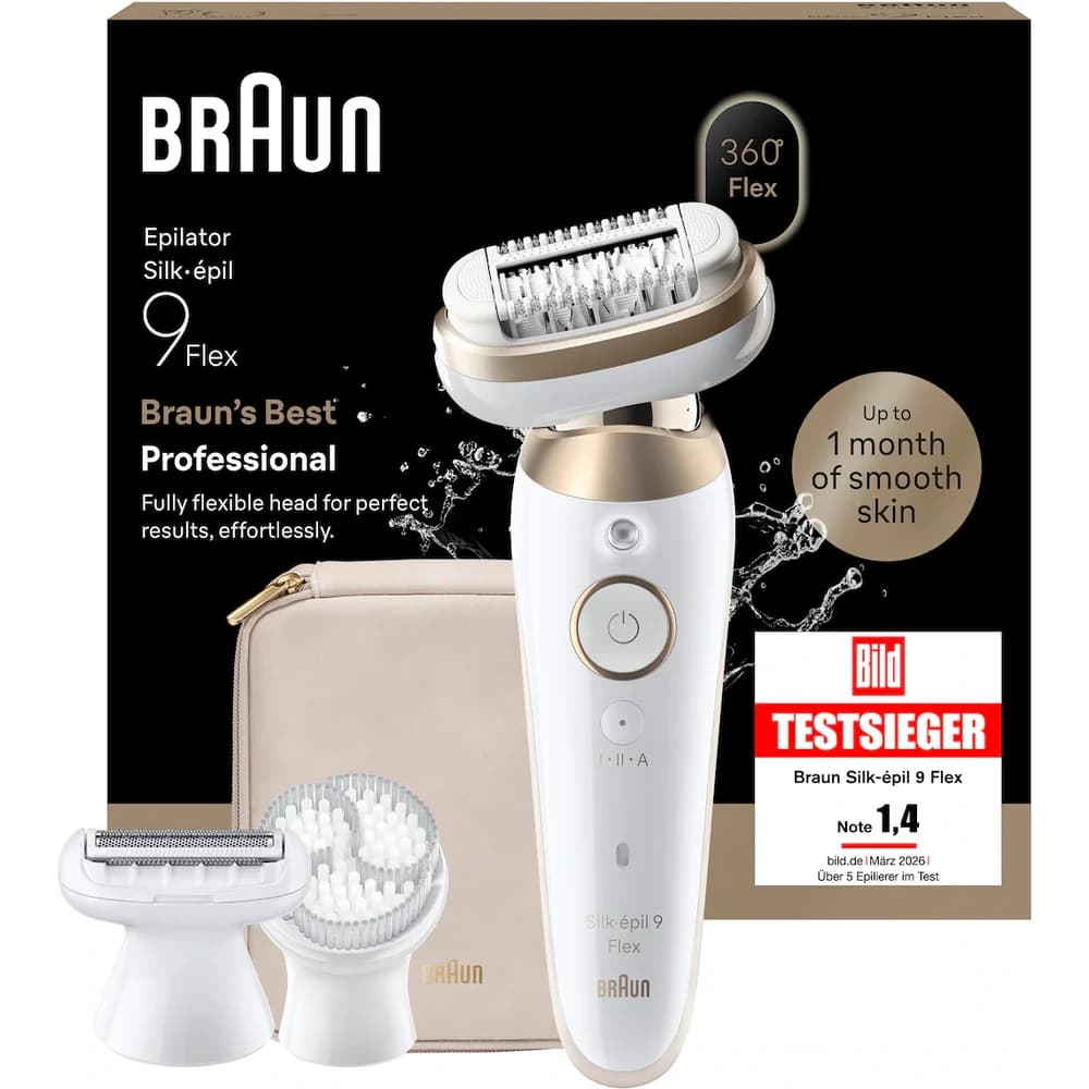 BRAUN Silk-épil 9 SES9-060 3D Epilierer, Weiß/Gold