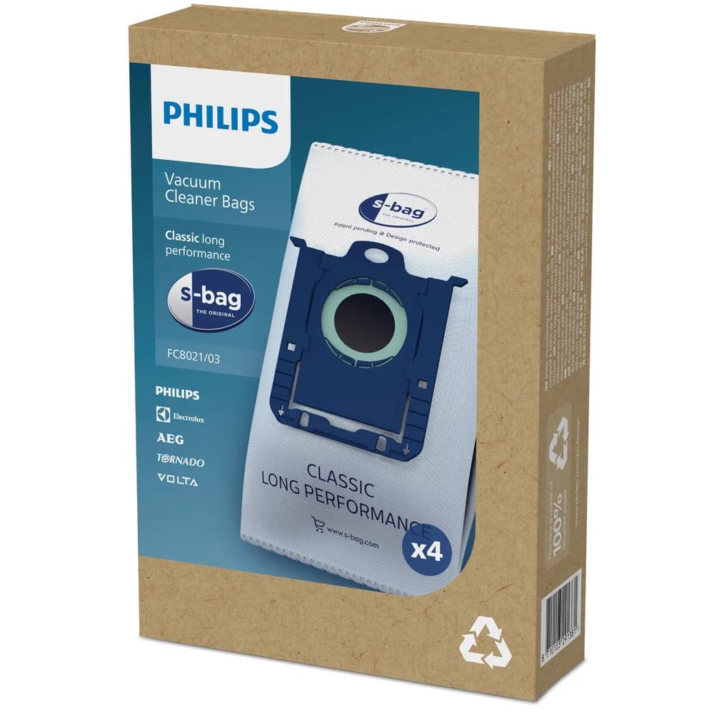 PHILIPS FC8021/03 Staubsäcke s-bag (4 Stück)