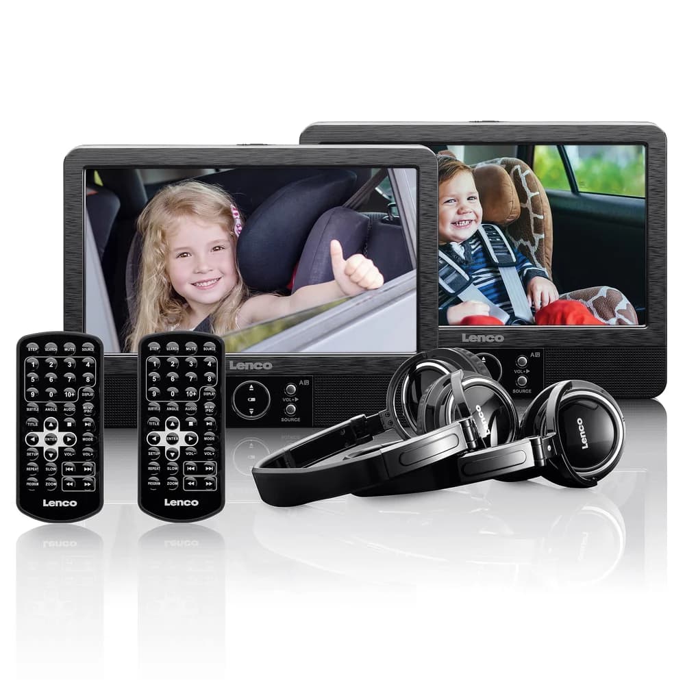 LENCO DVP-939 - DVD-Player, mit 2 Bildschirme, USB/SD/MMC, Lautsprecher