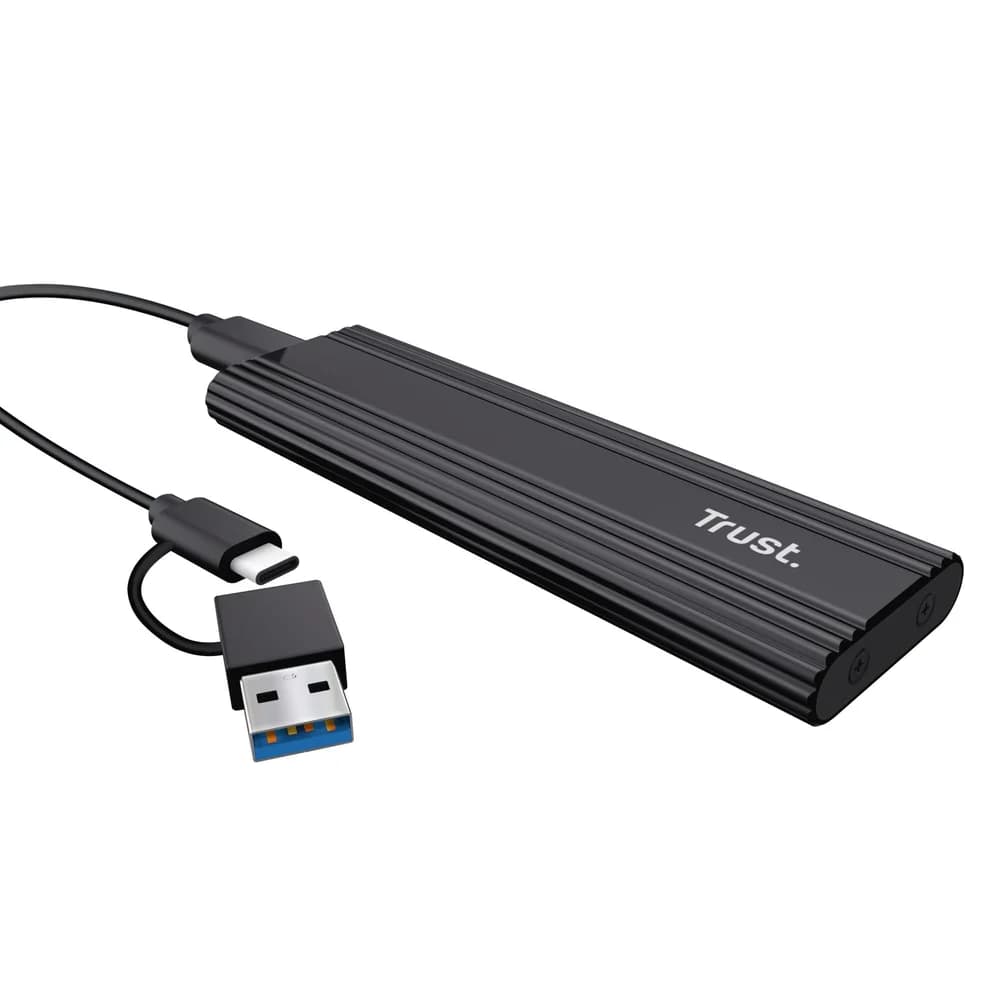 Trust Festplatten-Gehäuse 25806 USB Type-C M.2 Festplattengehäuse Schwarz