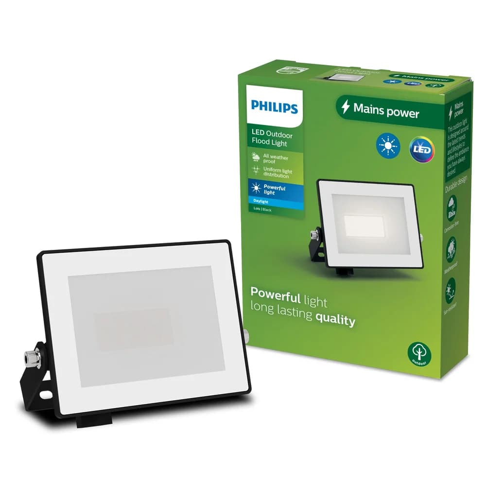 LED-Flutlicht Reflektor 10W 950lm 5000K IP65 Schwarz Lois Philips