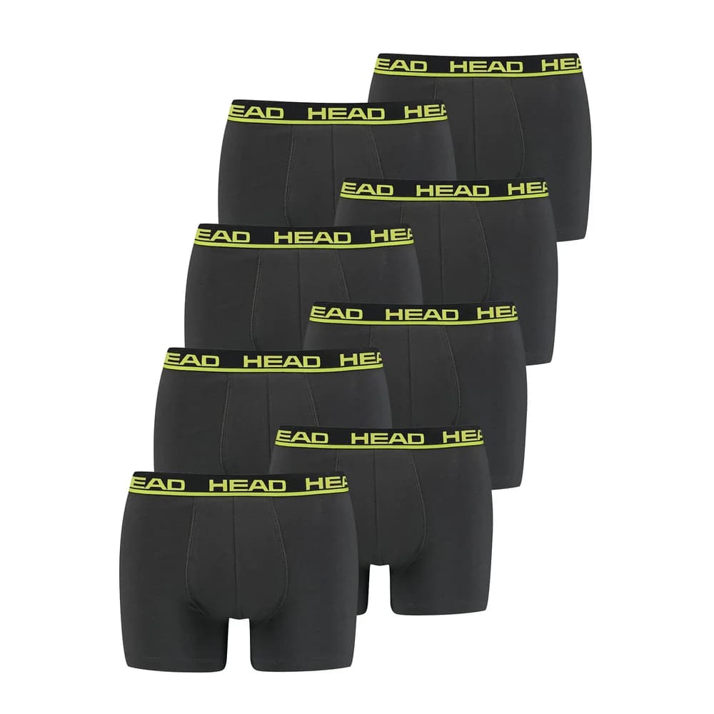 HEAD Herren Boxershort Basic Boxer 2er Pack - Phantom / Lime punch 009 - XL