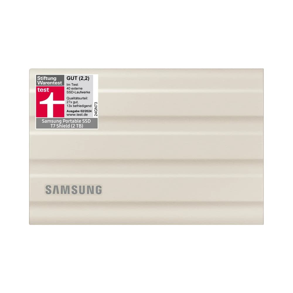 Samsung T7 Shield 2TB - Beige für PC/Mac