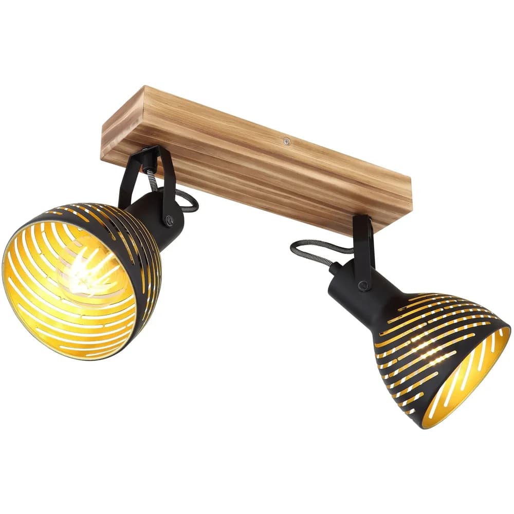 Globo 54660-2 Lenna Strahler Holz Dunkelbraun, 2X E27